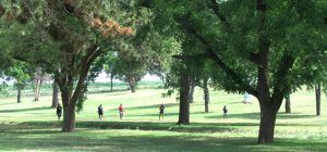 Disc Golfers at Coleman Park, Brownfield, Texas